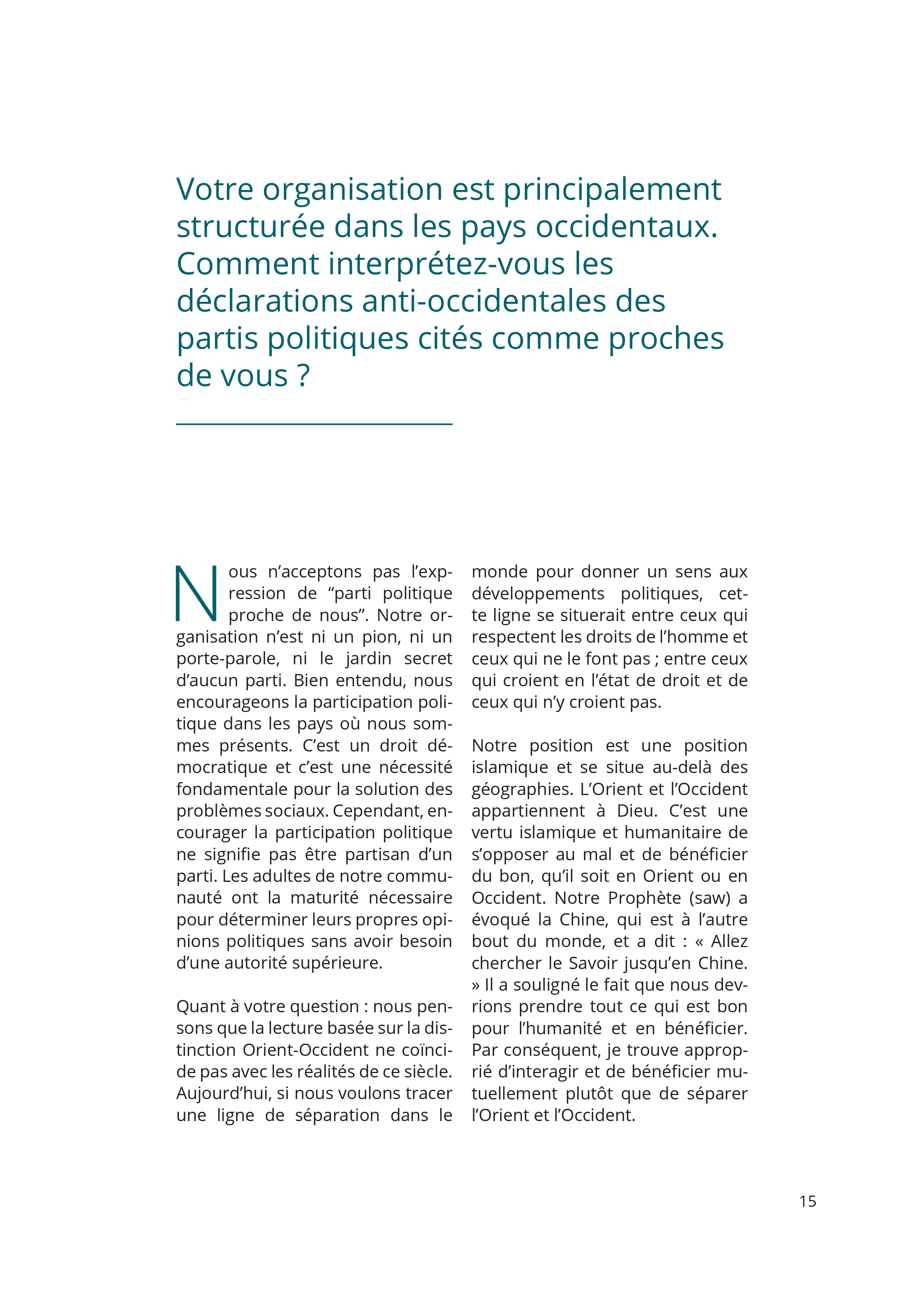 Le Passé et le Présent de l'IGMG/CIMG